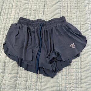 Teal Flowy Spandex Shorts